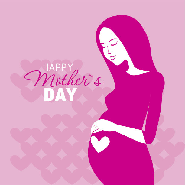 母亲节粉色插图图片下载