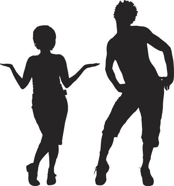 矢量剪影的一对。图片下载