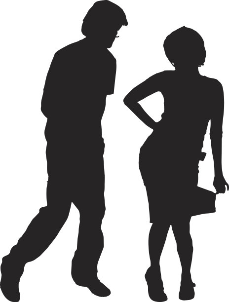 矢量剪影的一对。图片下载