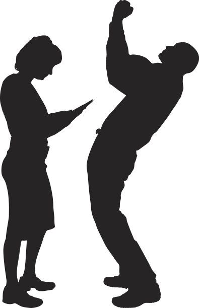 矢量剪影的一对。图片下载