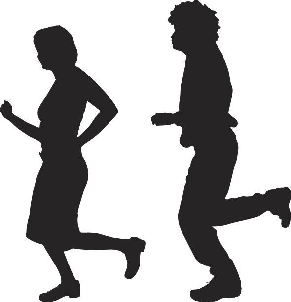 矢量剪影的一对。图片下载