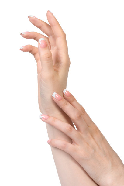 白色背景上的法式美甲图片下载