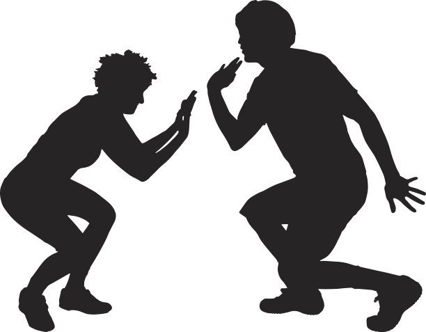 矢量剪影的一对。图片下载