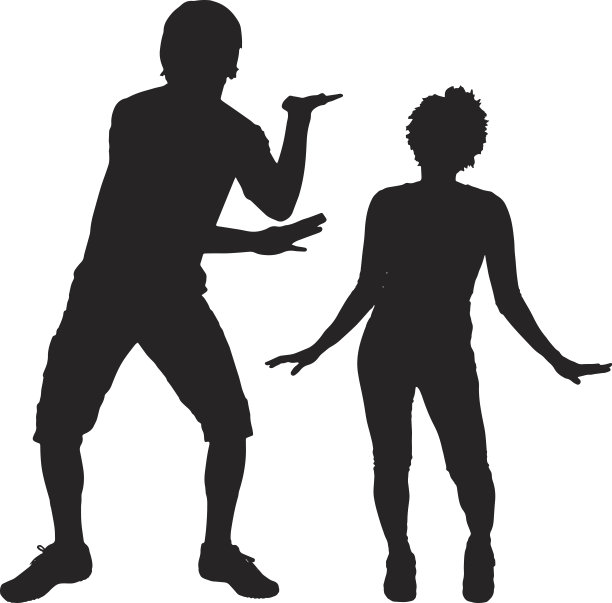 矢量剪影的一对。图片下载