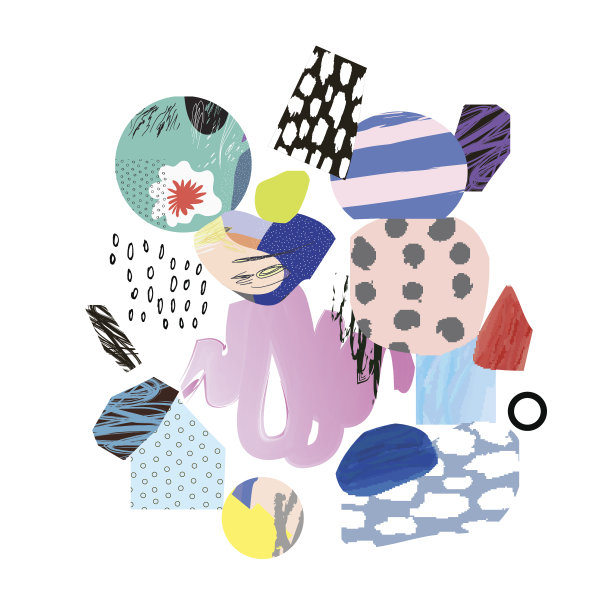 时尚的创意拼贴与不同的纹理和形状图片下载