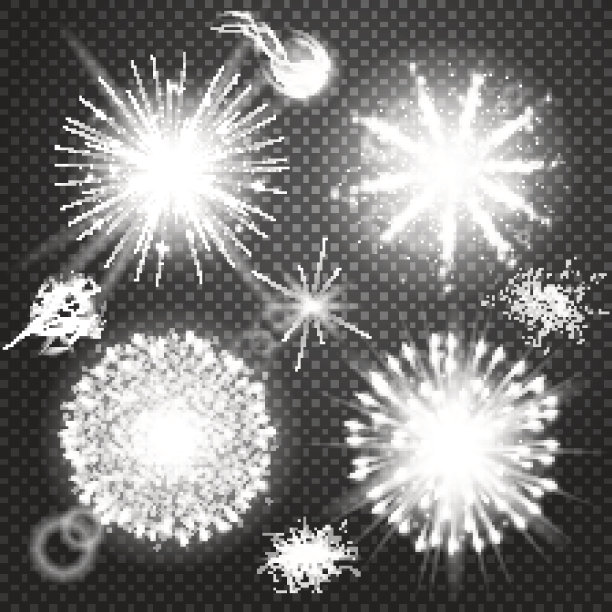 创意概念向量集辉光明星爆发光效果图片下载