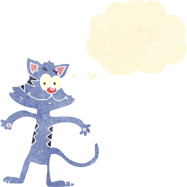 怀旧卡通猫与思想泡泡图片下载