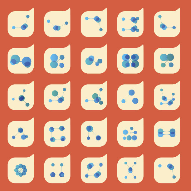 向量集DNA和网络抽象图标图片下载