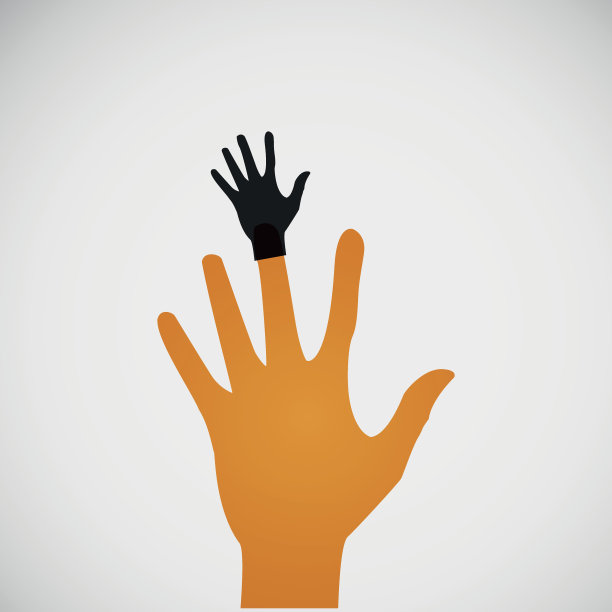 矢量平面图标手。颜色抽象每股收益图片下载