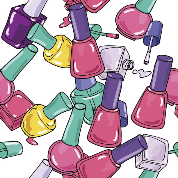 无缝图案与指甲油图片下载