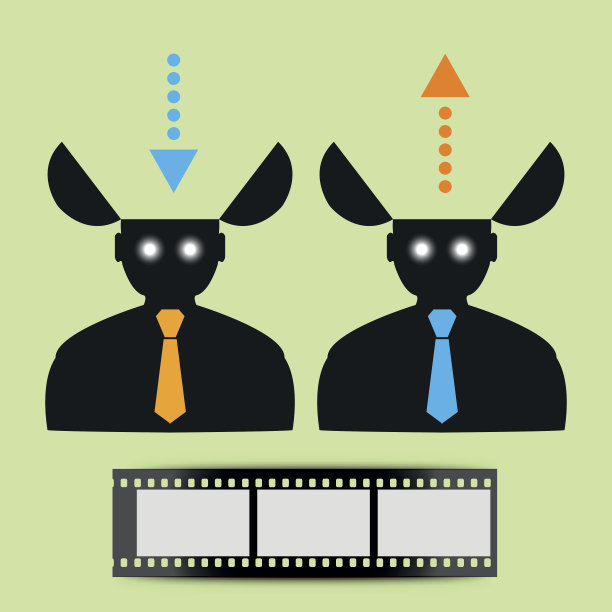 抽象平面图标人看电影eps图片下载