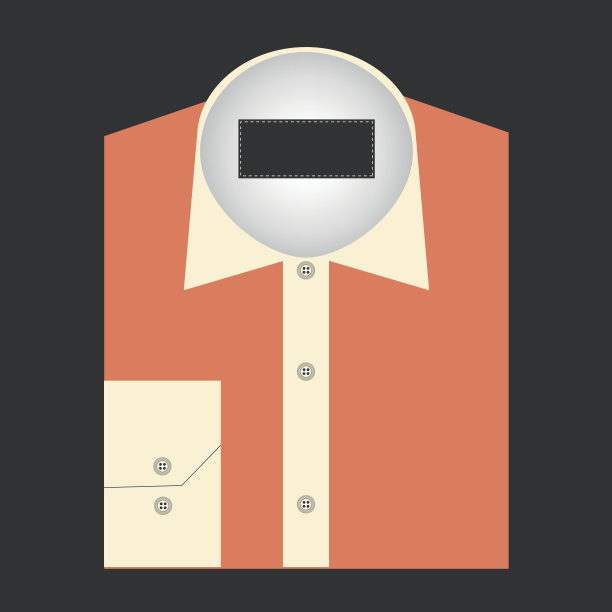 彩色折叠衬衫与徽章的设计理念图片下载