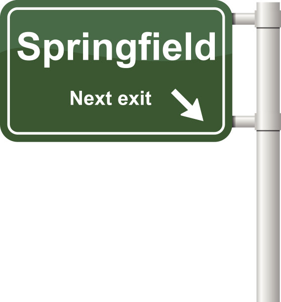 斯普林菲尔德下一个出口信号向量图片下载