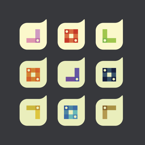 美丽的抽象颜色图标向量集图片下载