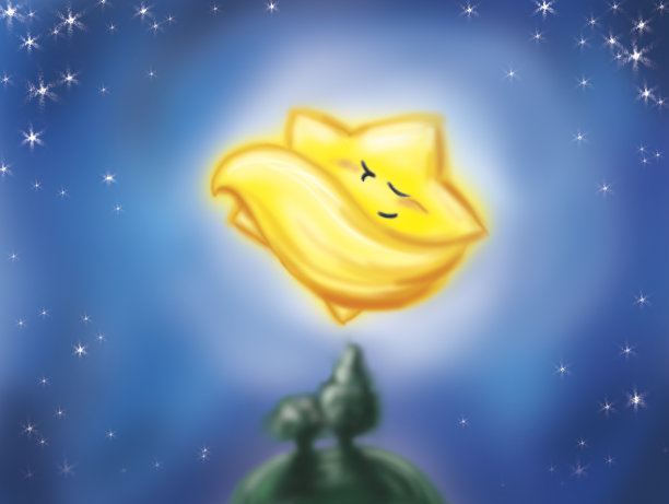 可爱的卡通明星睡着了图片下载