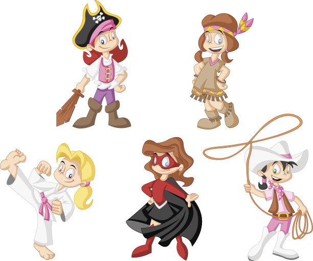 穿着戏服的卡通女孩图片下载