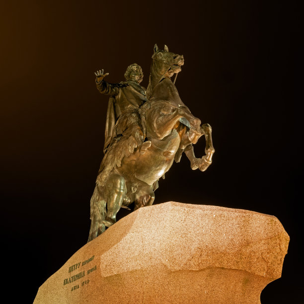 著名的彼得雕像-青铜骑士-在圣图片下载