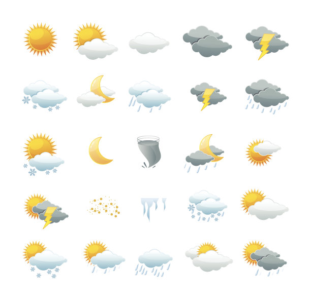 矢量天气图标集图片下载