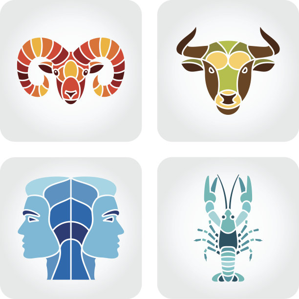 四个不同的星座图标图片下载