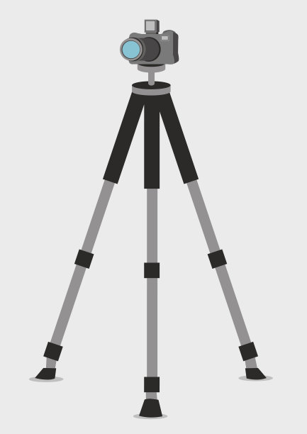 数码单反相机三脚架矢量插图图片下载