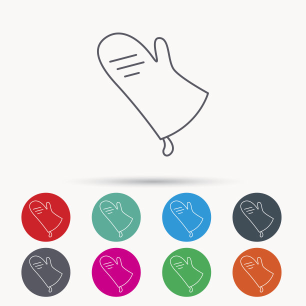 布垫子图标。厨房防护手套标志。图片下载