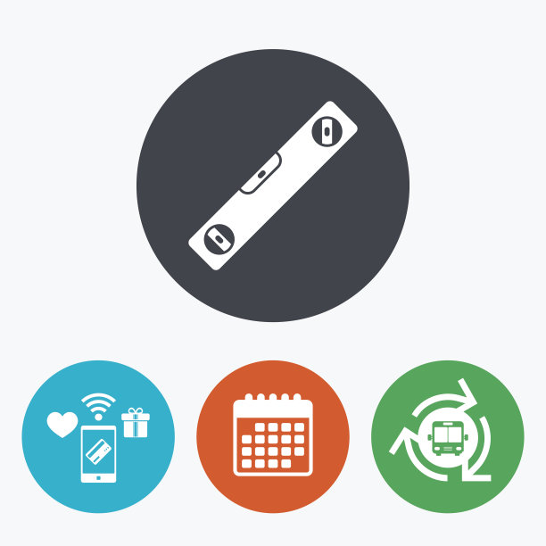 气泡水平标志图标。精神象征的工具。图片下载