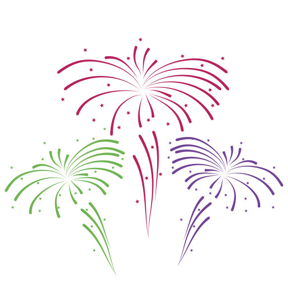 抽象的彩色烟花草图图片下载