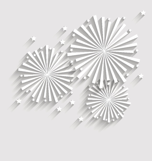 烟花庆祝活动，扁平风格长影图片下载