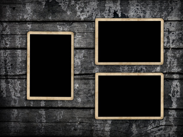 木头背景上的空白相框图片下载