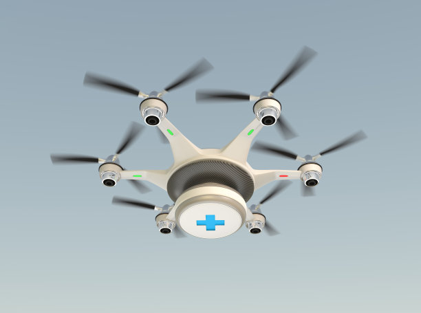 无人机携带急救箱的急救概念医疗图片下载