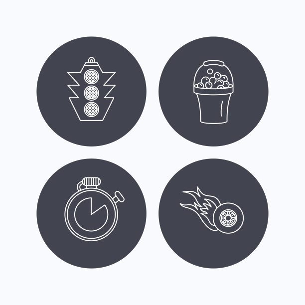 比赛，交通灯和速度图标。图片下载