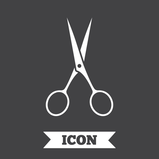 剪刀发型师标志图标。裁缝的象征。图片下载