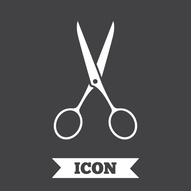 剪刀发型师标志图标。裁缝的象征。图片下载