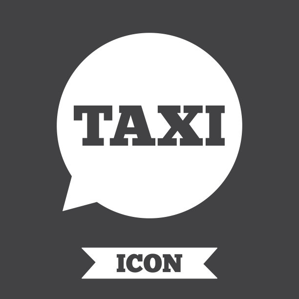 出租车语音气泡标志图标。公共交通工具。图片下载