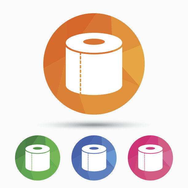 厕纸标志图标。WC辊的象征。图片下载