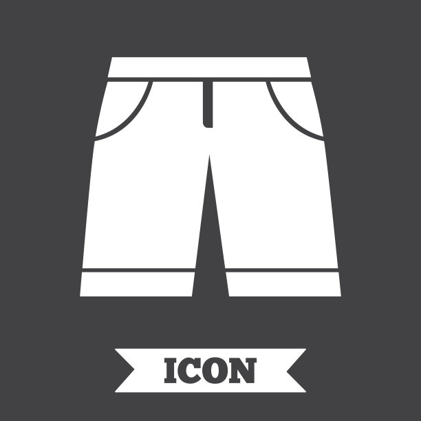 男士百慕大短裤标志图标。服装的象征。图片下载