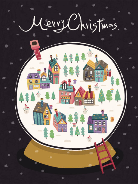 近距离观察圣诞雪花球图片下载