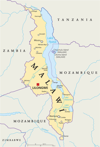 马拉维政治地图图片下载