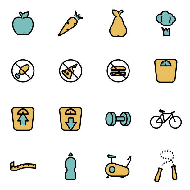 时尚的平面线图标包的设计师和开发人员。向量图片下载