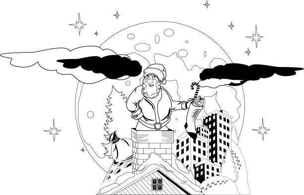 圣诞老人拿着圣诞礼物图片下载