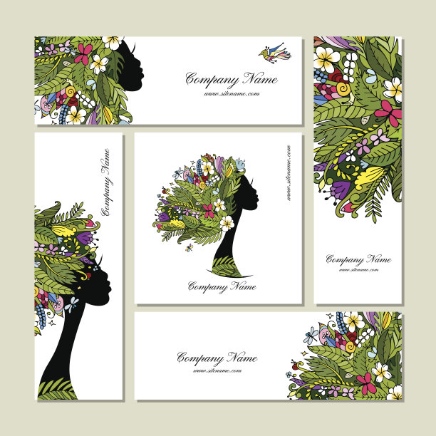 名片，热带女孩为你设计图片下载
