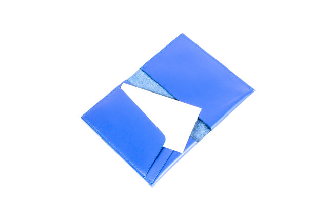 蓝色皮革名片口袋图片下载