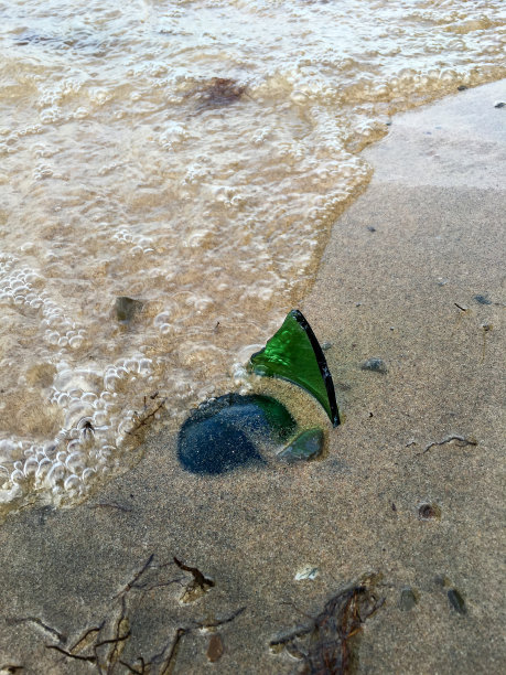 海滩上的破瓶子图片下载