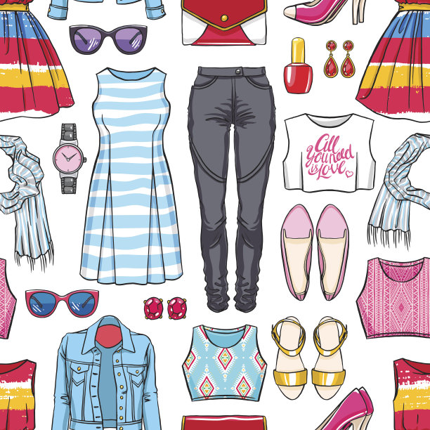 色彩缤纷的夏季女装图片下载