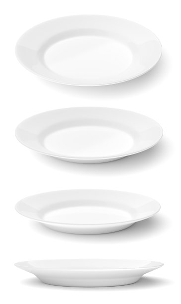 空陶瓷圆板孤立在白色素材图片