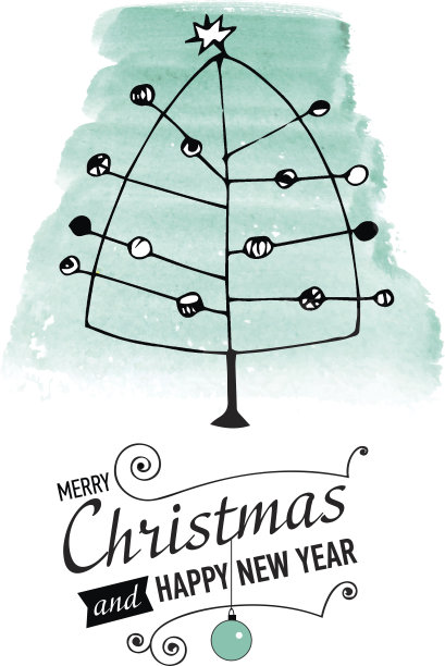 圣诞和新年贺卡与手绘涂鸦图片下载