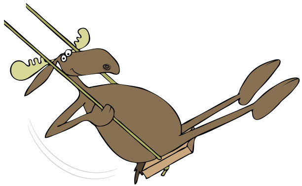 木秋千上的驼鹿图片下载