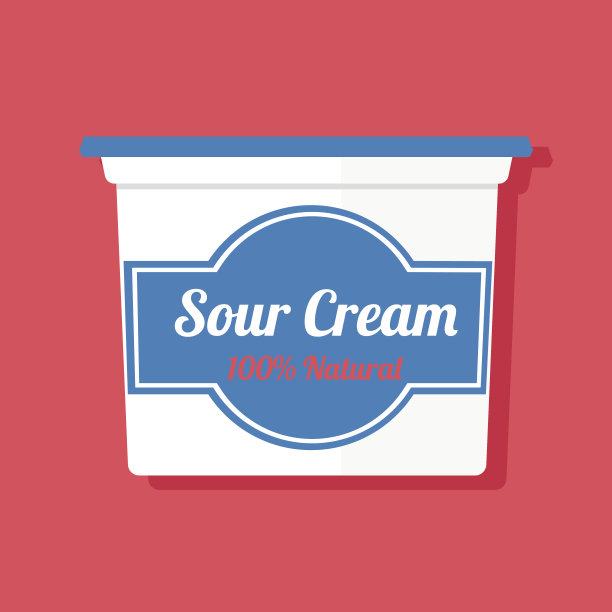 矢量插图的一个罐子与酸奶油图片下载