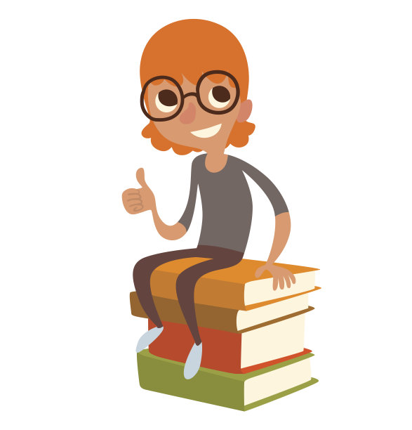 戴着眼镜，橙色头发的有趣小男孩图片下载