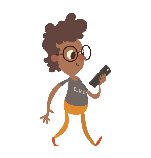 戴着眼镜的黑色小男孩，棕色的卷发图片下载